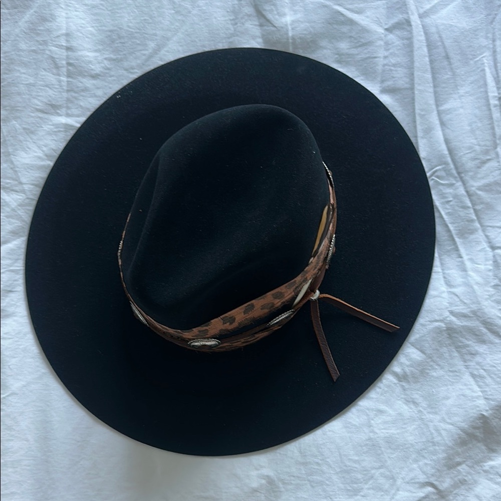 Black Stetson Hat with Brown Band